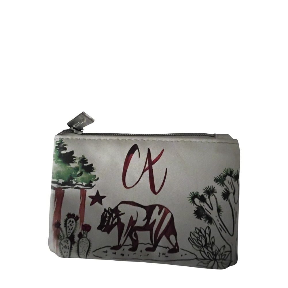 Starbucks California State Bear Coin Pouch Zip Wallet CA Desert Cactus Poppies